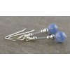 Small Blue Aventurine Gemstone & Sterling Silver Hook Drop Earrings