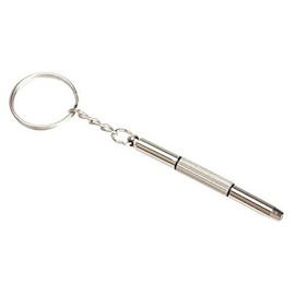 Foopp Keychain Durable in Use Durable Service Screwdriver Eyeglass Sunglasses Watch Repair Kit Tool-Silver