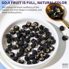 DOZO Black Goji Berry Black Wolfberry Dried Goji Berries Fruit Wild Natural Gogi Berry Tea Fruit Anthocyanin Non-GMO No Additives 10.5oz/300g 黑枸杞 野生黑枸杞