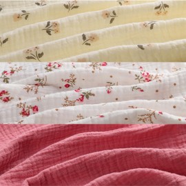 Muslin Bassinet Sheets 3 Pack, 100% Cotton Baby Fitted Sheet 33" X 17" for Rectangle, Round, Oval, Hourglass Mattress, Pink and Floral