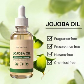 Aceite de Jojoba Puro Prensado en Frío con Gotero 50 ml，Multifuncional Aceite Facial,Vegano, No Grasosa, Hidratación y Nutrición Natural, para Piel, Cabello y Uñas