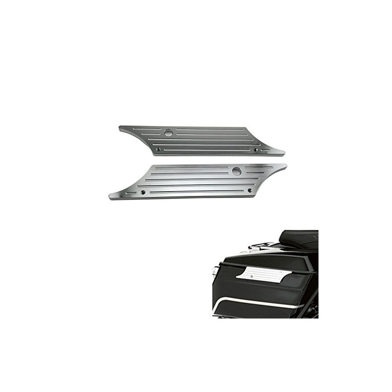 Ranzek クローム ビレット サドルバッグ ラッチカバー for ツーリング ハードバッグ 1993-2013対応