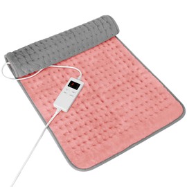 Heating Pad for Period Cramps, Heating Pad for Back/Neck/Shoulder Muscle Pain, 6 Heating & 4 Timer Setting, Auto Shut Off, Moist Heat & Machine Washable, Pink Birthday Christmas Gifts for Women Mom