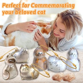 6Pcs Cat fur Keepsake Keyring,Cat Hair Storage Bottle,Cat Hair Keychain Keepsake Capsule Pendant,Pet Hair Storage Bottle,Pet Memorial Keychain,Cat Lover Collecting Gift