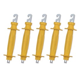 FENSMILE 5 Pieces Fence Gate Handles, Electric Fence Gate Handle, Insulated Fence Handle, Large Hook for Electric Fence, Pasture Gates (Yellow)