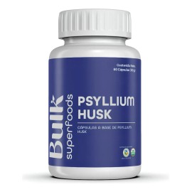 Suplemento Alimenticio en Cpsulas a Base de Psyllium Husk Orgnico 60 Cpsulas De 500 Mg Bulk Superfoods Sin Gluten                                     