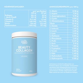 XXL Collagen Powder High Dose 450 g | Premium Hyaluron, Biotin, Vitamins & Minerals Skin Care | Glow Collagen Powder Hydrolysate Peptides Type 1 and 3 | Skin Hair Nails | Neutral Soluble