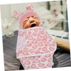 NOLITOY 3sets Swaddle with Matching Hats Soft Cotton Newborn Wraps