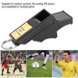 SEAFRONT Referee Whistle, Training Sports Whistle, Fitness Outdoor Camping Soccer Tennis Survival, Life-saving, PE Lesson Professional Competition (black gold)