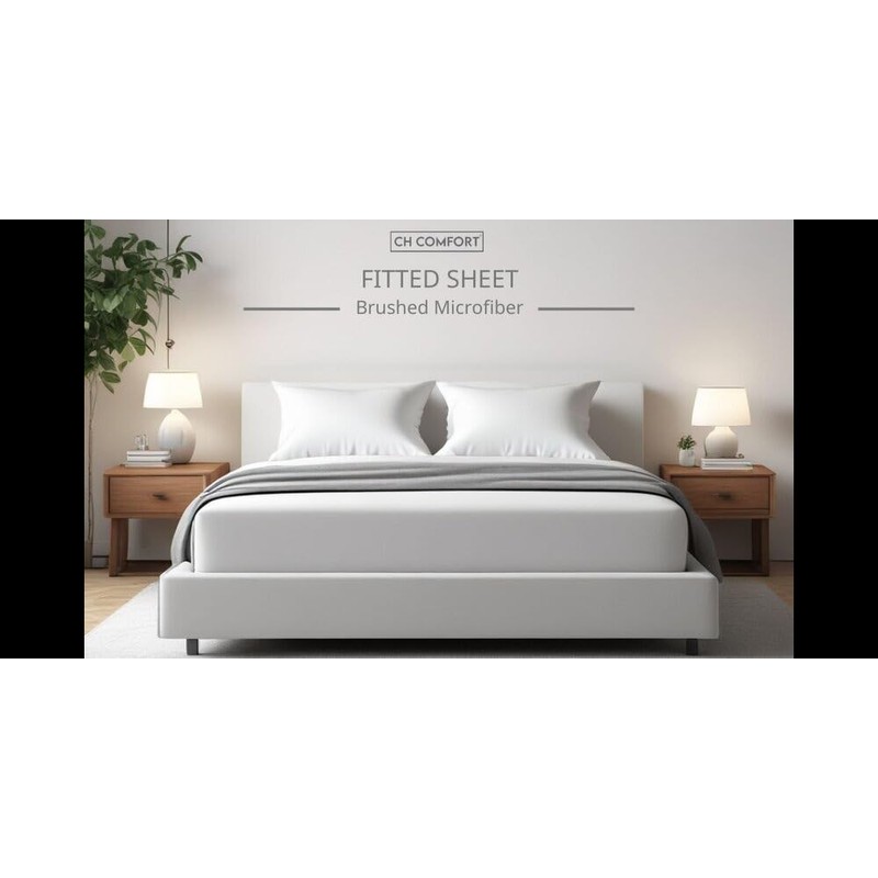 CHCOMFORT 40cm Deep Super King Fitted Sheets with two Matching
