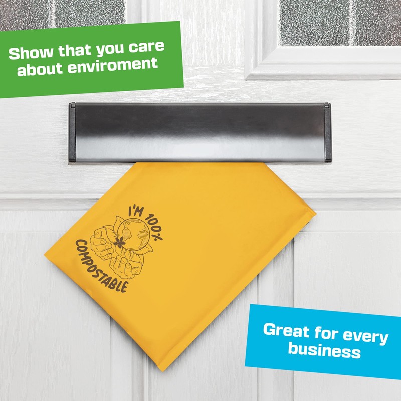 GREEN PLANET PACKING Compostable Padded Envelopes A4, A5, A6, Bubble