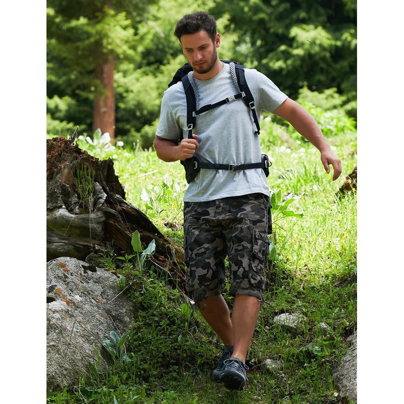 YGREYG Mens Cargo Shorts Long Capri Below The Knee Shorts