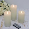 3 Pack Flickering Flameless Candles Battery Operated with Timer, 3D