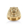 Guess Men's Lion's Head Ring in Gold-Plated Stainless Steel