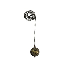 Royal Designs 24 Inch Adjustable Ceiling Fan Pull Chain Extension with Baby Elephant Ornament - Antique Brass