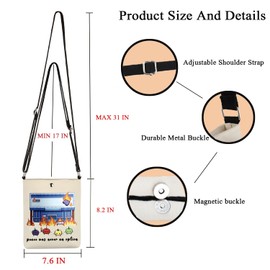 POFULL Video Game Lover Junimo Forest Spirit Gift Stardew Game Inspired Gift Peace Was Never An Option Crossbody Bag (peace was never CA)