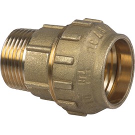 Cornat T617532 Clamp Fitting Screw Connection Diameter 32 mm x 1 Inch External Thread Brass Screw Connection for PE-HD Pipe
