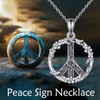 VONALA Peace Sign Necklace Sterling Silver Peace Sign Hippie Pendant