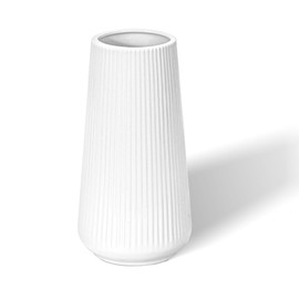 White Ceramic Vase, IGGUCEA Small Cute Flower Vase for Pampas Grass, Home, Living Room, Dining Table, Farmhouse, Office Decor, Bedroom, Table, and Kitchen Shelf