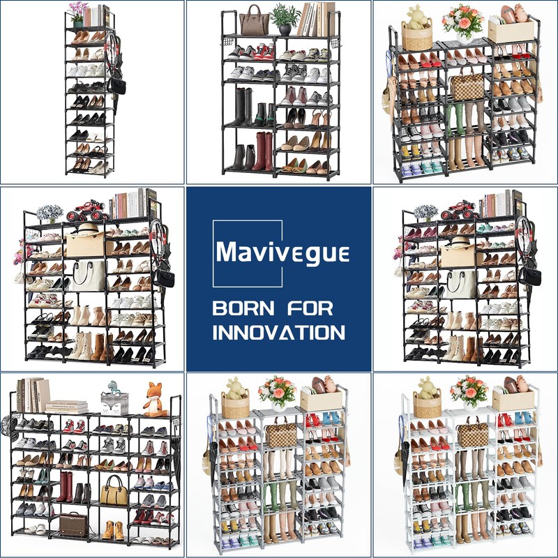 Mavivegue 10 Tiers Shoe Rack Tall Shoe Organizer Shoe Storage