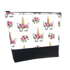 Unicorn and Eyelash cosmetic Bag or Makeup Bag