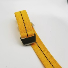 Seals Watch Company New No Pass, Diver Elastic Watch Strap Band Belt in 22mm - Yellow & Black Stripe