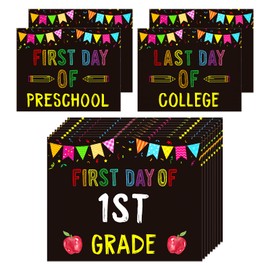 GMEMNOV First and Last Day of School Signs - Back to School Chalkboard Reusable First Day of Preschool Kindergarten 1st-12th Grades to College Sign Double Sided First & Last Day Photo Prop for Kids