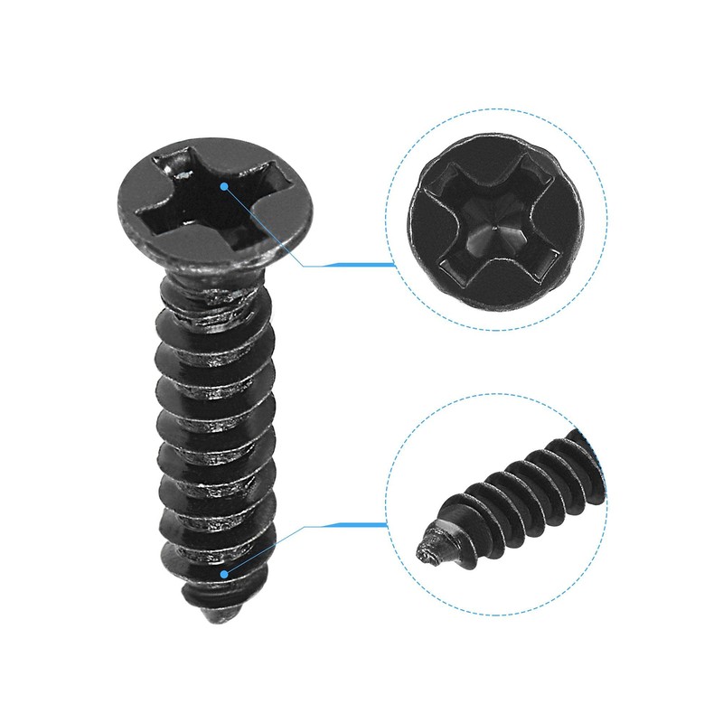 sourcing map M3 x 14mm Wood Screws Phillips Flat Head