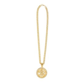Boland 64572 Dollar Deluxe Necklace, 70 cm, Chain with Pendant, Gold, Fashion Jewellery, Accessories for Costumes, Carnival, Theme Party