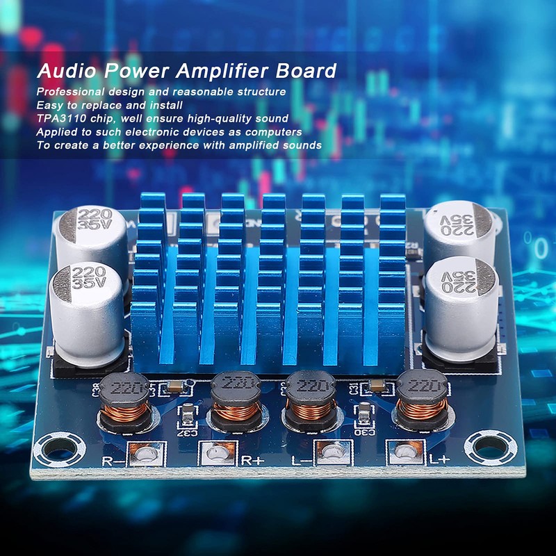 Hilitand Audio Power Amplifier Board 2.0 Channel Digital Stereo Power