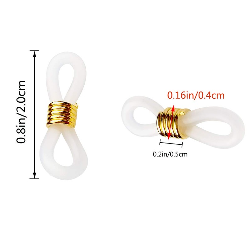 TTSAM 40 Pieces Eyeglass Chain Ends Adjustable Rubber Spectacle End