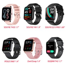 Compatible for IFOLO Smart Watch Band, Giaogor Breathable Nylon Woven Fabric Replacement Strap Compatible with IFOLO SN87 1.4''/Zard Zoop 1.4''/EGQINR T42 1.7''/SOUYIE T45S 1.7"/SOUYIE T49 1.9''/SOUYIE Q15 PRO 1.69'' Smart watch (Gray)