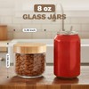 Bumobum 8 oz Glass Jars with Bamboo Lids, 6 Pack
