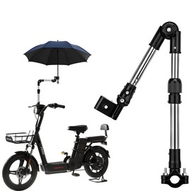 Bicycle Umbrella Holder, Umbrella Stand, Telescopic, Folding Type, Motorcycle, Electric Bicycle, Cart, Wheelchair, Stroller, 360° Adjustment, Sun Protection, Outdoor, Rain, Stainless Steel, Easy to
