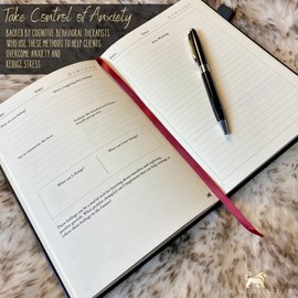 Calm Collective Guided CBT Anxiety Relief Journal Kit for Mental Health Therapy with Free Pen Included, Mindfulness Self Care Prompts, Gratitude & Habit Tracker, Wellness Gift Diary Notebook