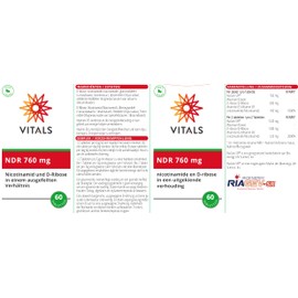 Vitals - NDR 760 mg 60 Tabletten. Nicotinamid und D-Ribose in einem ausgefeilten Verhältnis.