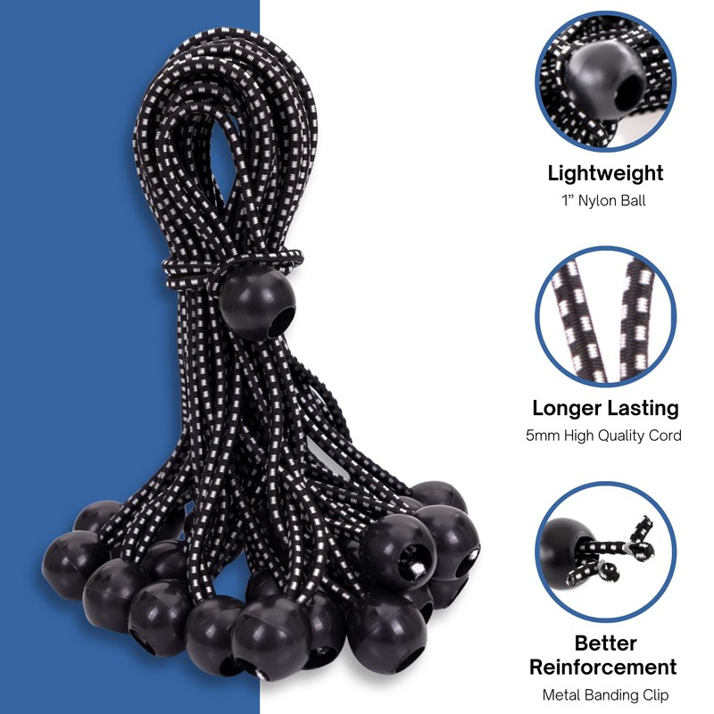 Kotap BB-9B Ball Bungee Cord, Heavy-Duty & Versatile, Indoor &
