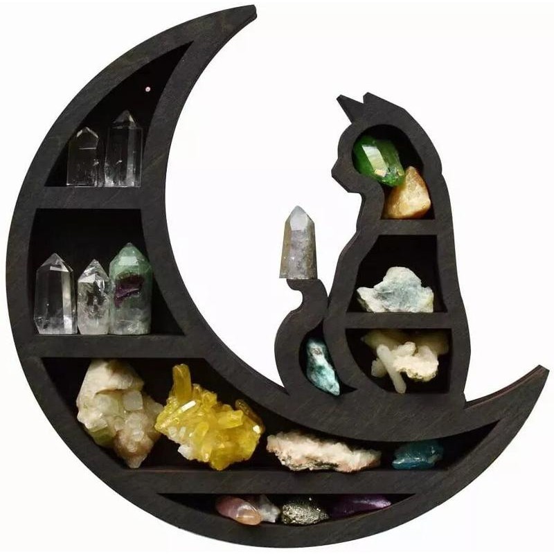 Wooden Gothic Crystal Display Décor Shelf Essentials Storage - Style: