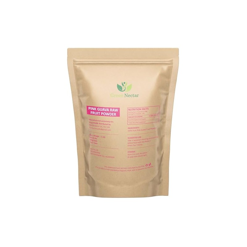 Pink Guava Fruit Powder (1 lb Bag), Unsweetened, Non-GMO, Vegan