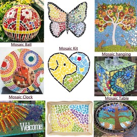 Youway Style White Glass Mosaic Tiles for Crafts Bulk,200g Broken Glass Pieces for DIY Spring Mosaic Art Kit Decor,Garden Mosaic Supplies