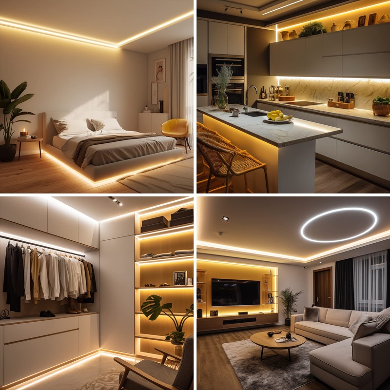 AXMOTUT COB LEDテープライト5m 24V 電球色 3000K 高輝度 調光可能 高密度 フレキシブル