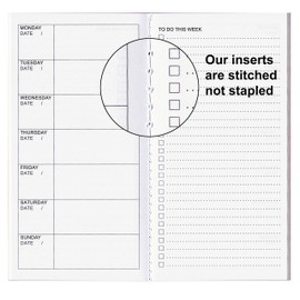 RICCO BELLO Weekly To Do List Undated Calendar Travelers Notebook Journal Refill Inserts for Standard Size Travel Journals, 8.25 x 4.25 inches (Set of 3)