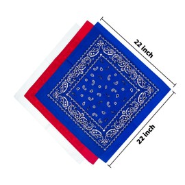 Junvena Cotton Bandanas 12 packs 22"X 22" Double Sides Printed Unisex Kerchief, Orange-12