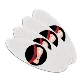 Ninja Face Head Funny Double-Sided Oval Nail File Emery Board Set 4 Pack