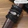 GAUEIOUR Punk Braided Leather Bracelets Set, Woven Cuff Vintage Bracelets