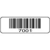 1000 Numbered Labels, Pre Printed Serial Barcodes 1-1/2" x 1/2"