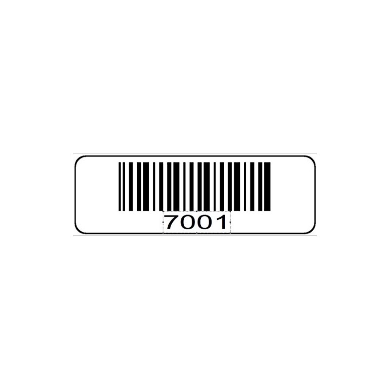 1000 Numbered Labels, Pre Printed Serial Barcodes 1-1/2" x 1/2"