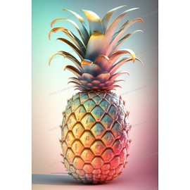 5D Diamond Painting Fantasy Fruit Shop Dining Room Club Decor, Honey Pineapple Paste by Number - DIY Full Diamond Crystal Painting Kits, Round Glitter Diamond Canvas Embroidery 30X30 cm