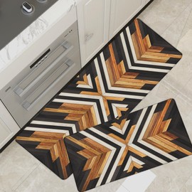 Tyrot Western Aztec Kitchen Rugs Sets of 2 Anti Fatigue Cushioned Boho Kitchen Mats for Floor Rustic Kitchen Rugs Farmhouse Style Non Slip Waterproof Comfort Standing Mat for Sink Laundry