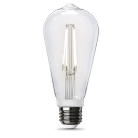 Feit Electric Edison Bulb, Motion Sensor Activates in Dark Settings Only - LED Filament Bulb with White Filament, E26 Base, 60W Equivalent ST19 ST19CL950CA/MM/FILED